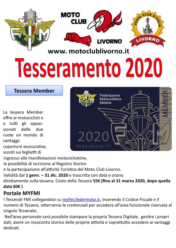 tesseramento FMI Moto Club Livorno